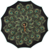 LUXE Teal Peacock with straight metal jeweled handle