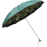 LUXE Teal Peacock with straight metal jeweled handle